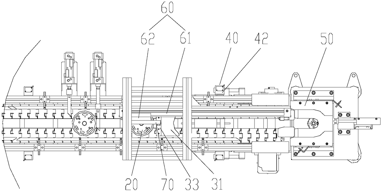 Flange pushing mechanism and flange machining line with same
