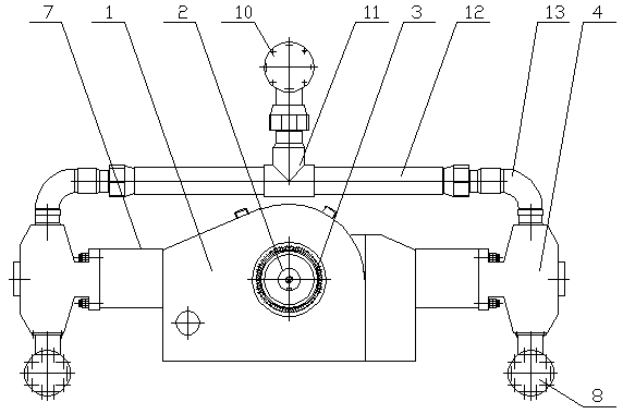 Split-type ten-cylinder reciprocating pump