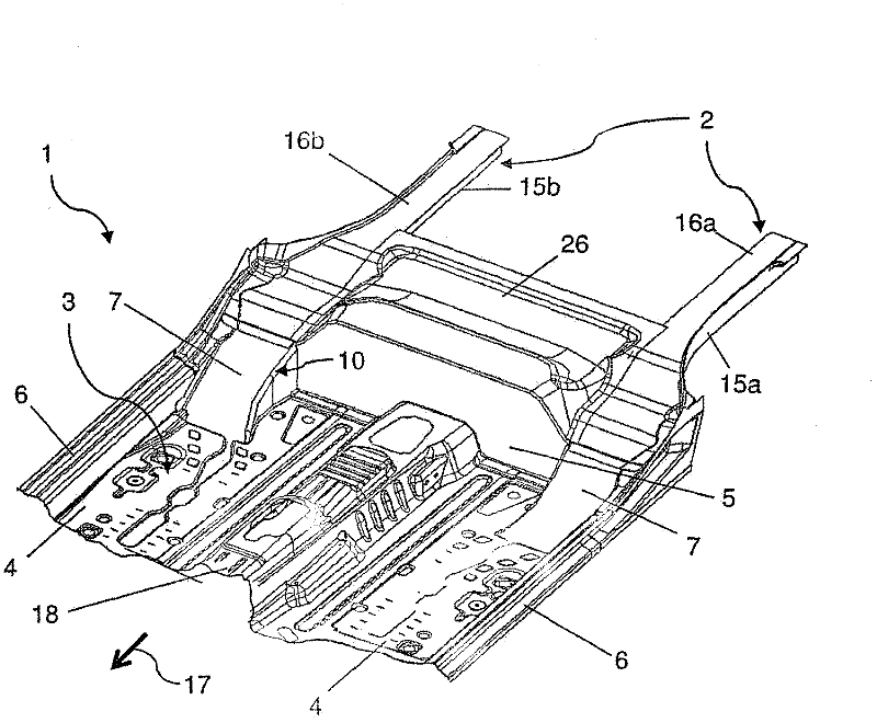 Rear underbody for a vehicle