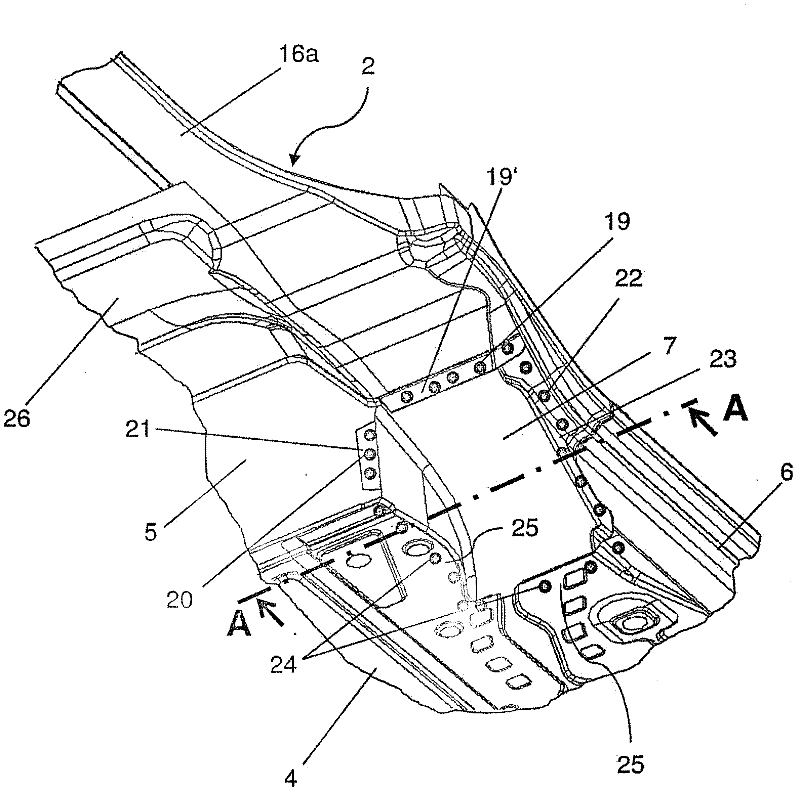 Rear underbody for a vehicle