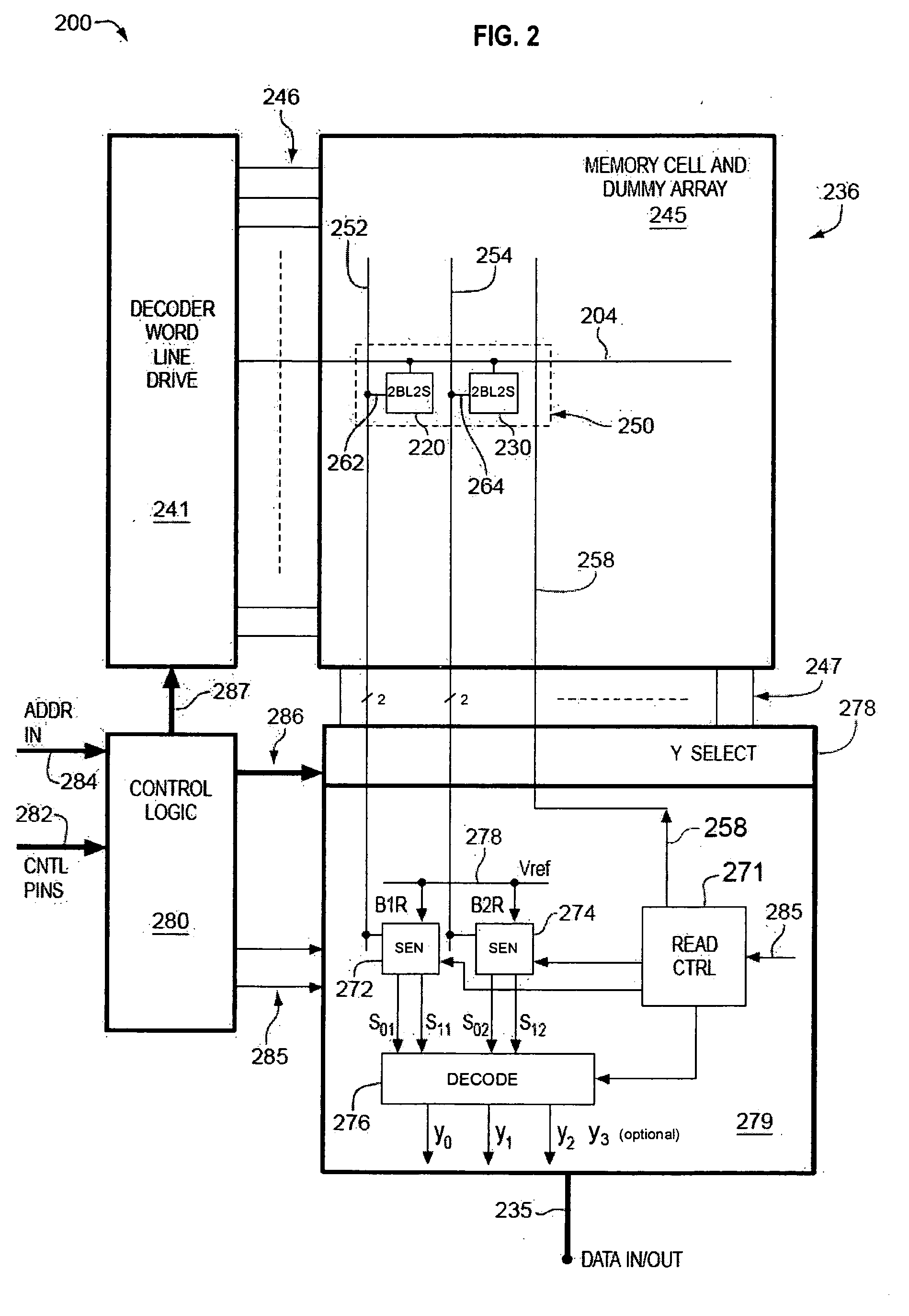 Electronic memory with binary storage elements