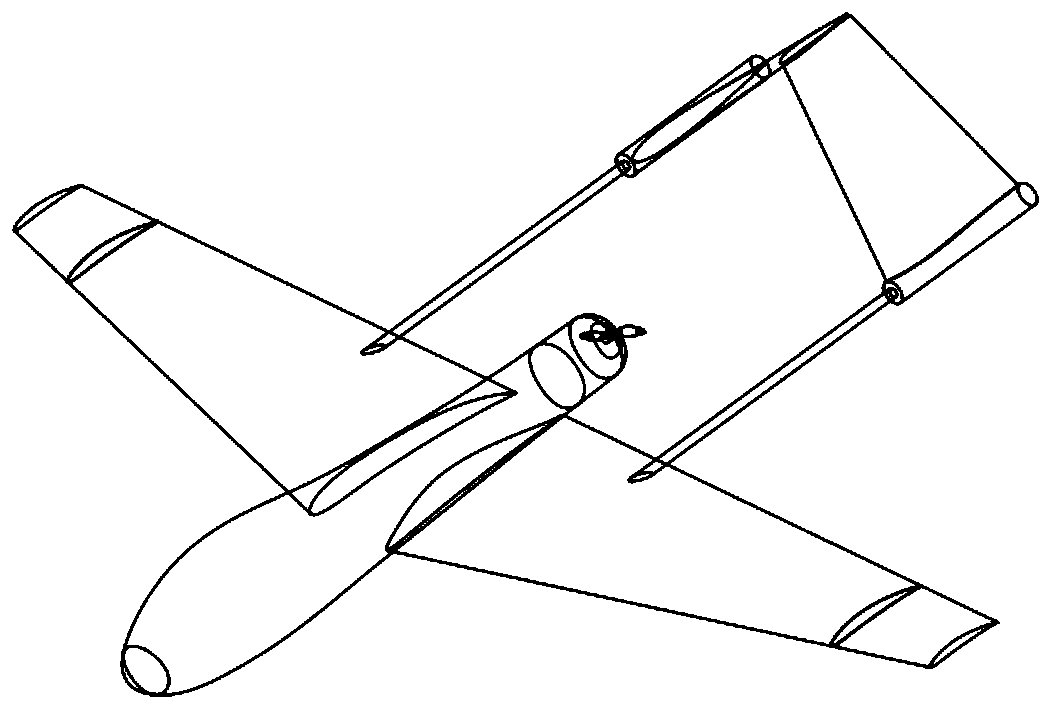 Method for designing UAV (unmanned aerial vehicle) provided with deflectable winglet