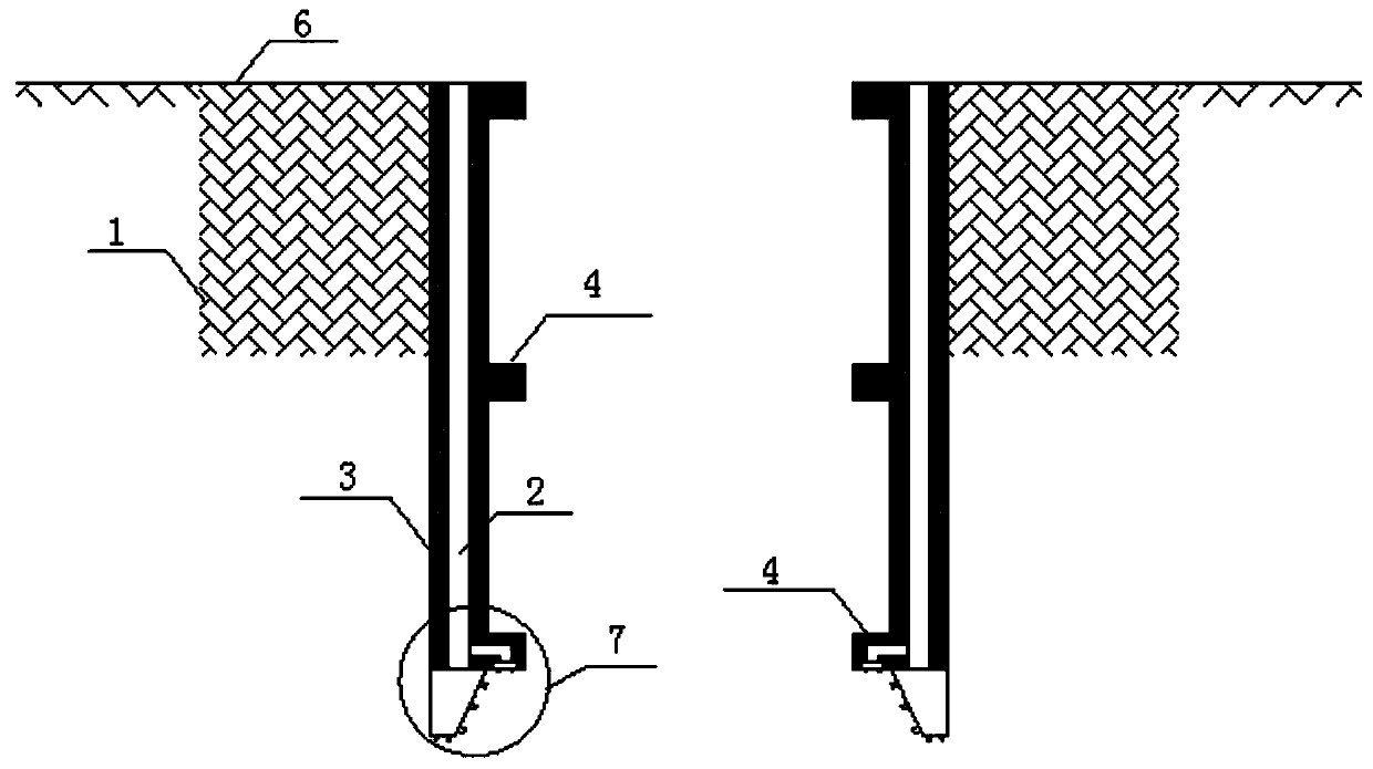 Construction method of deep foundation pit open caisson self-sinking support system