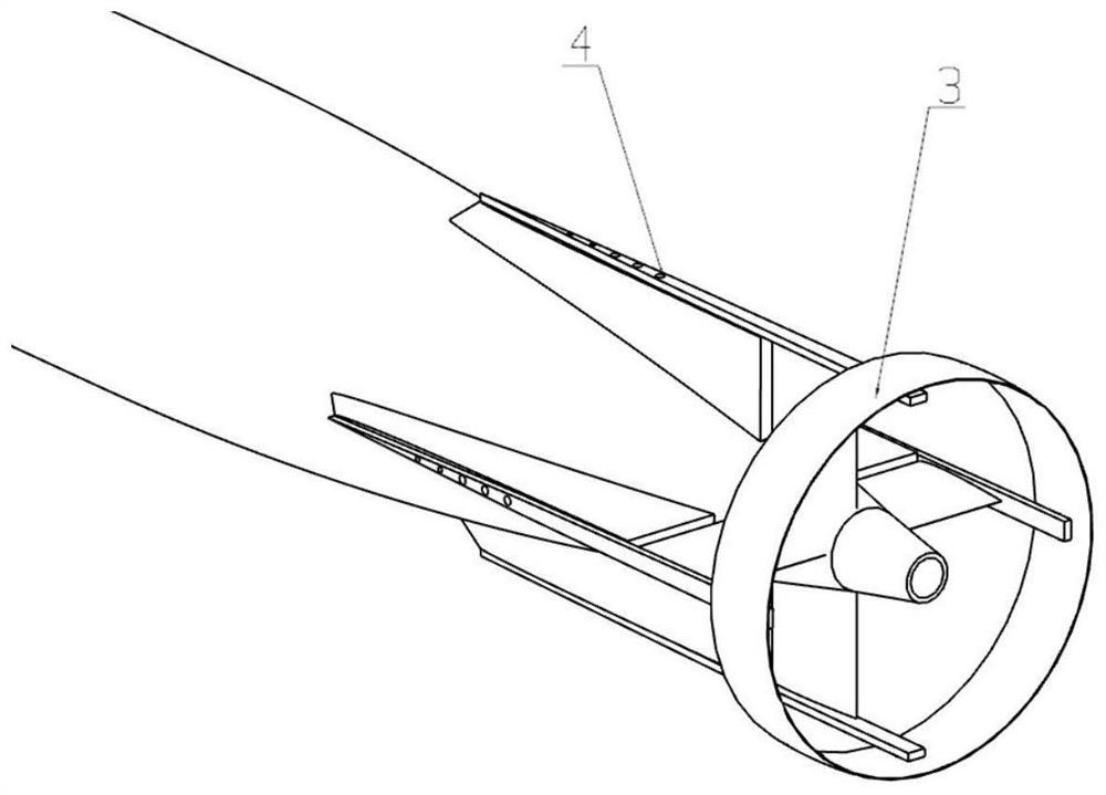 revolver type AUV (Autonomous Underwater Vehicle) rear-mounted stabilizing ring stability augmentation device