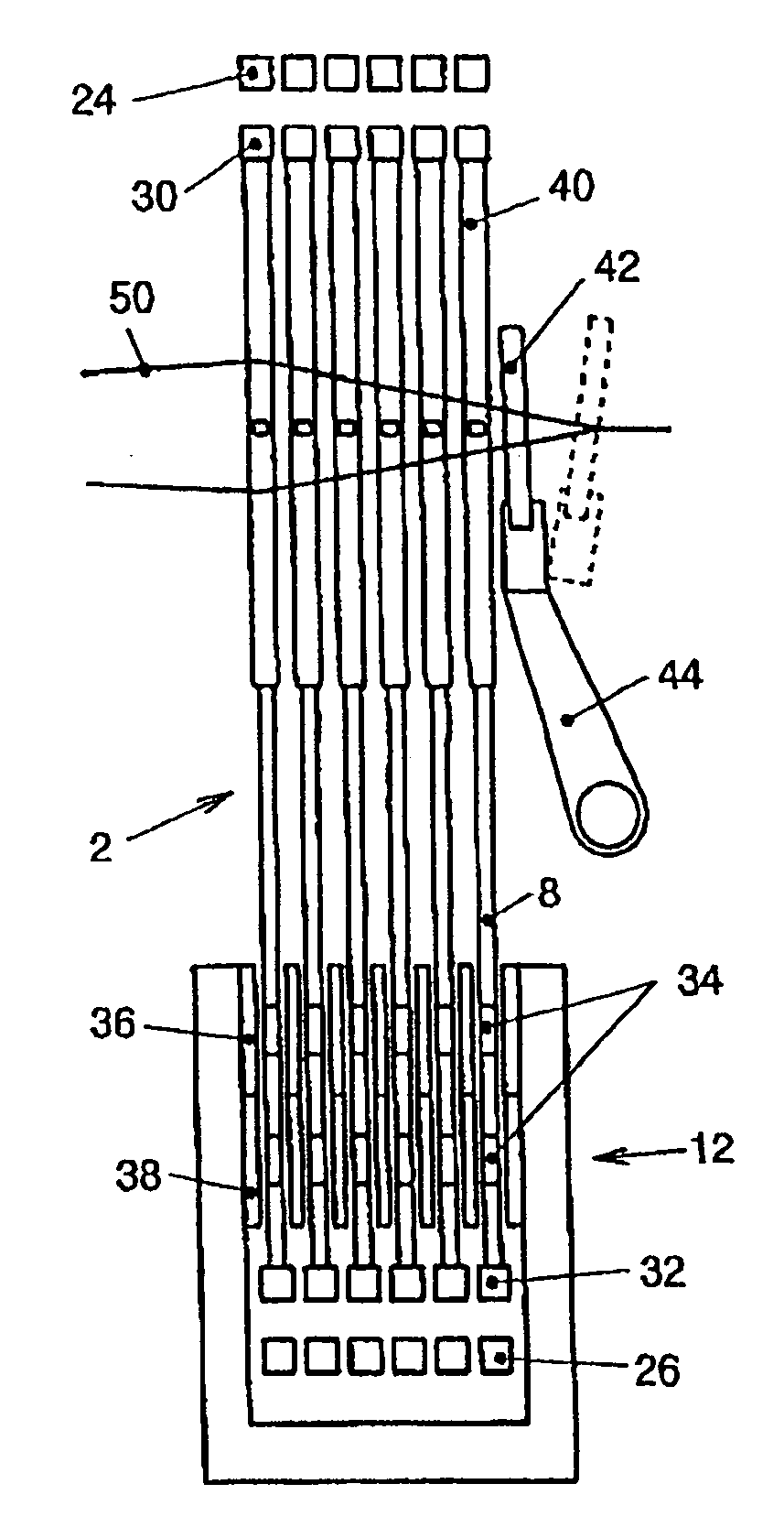 Shedding apparatus for a weaving machine, in particular for a ribbon weaving machine