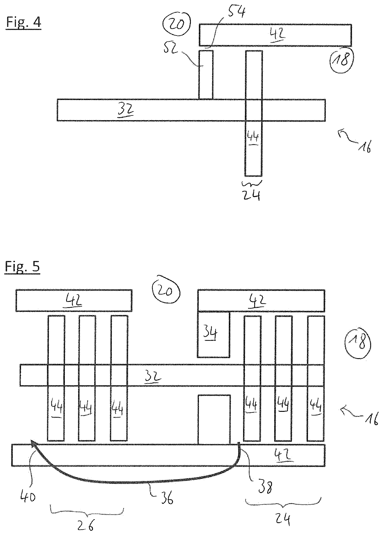 Vacuum system with a multi-stage and multi-inlet vacuum pump with a directional element separating pump stages