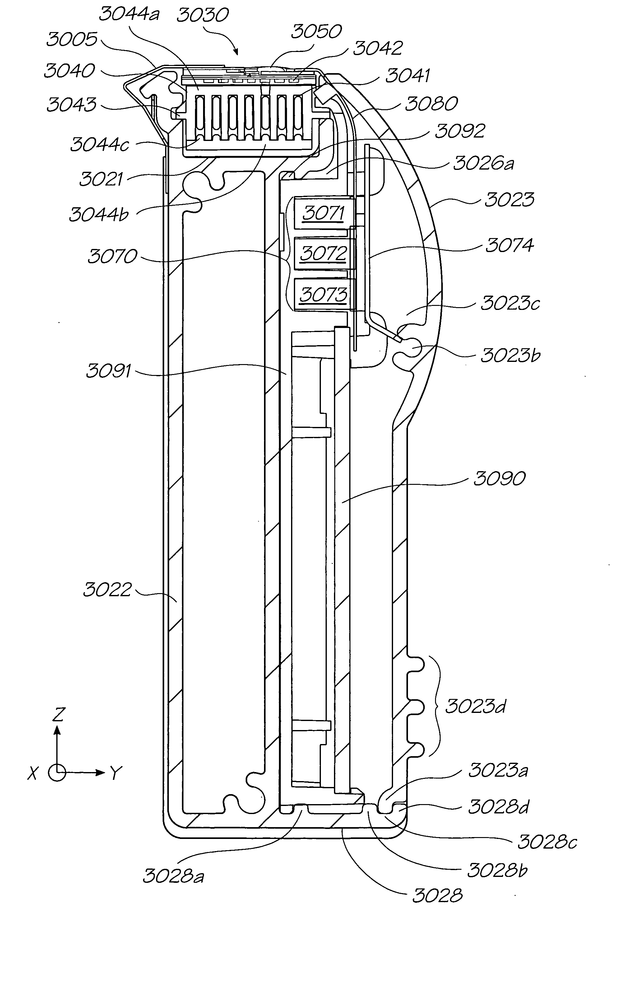 Printhead assembly with components supported on a common casing