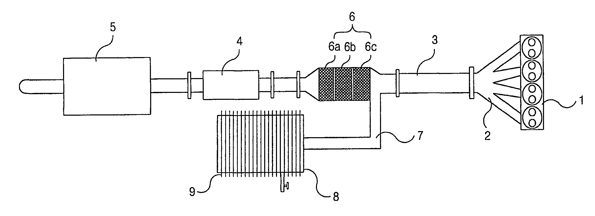 Exhaust gas control device for internal combustion engines