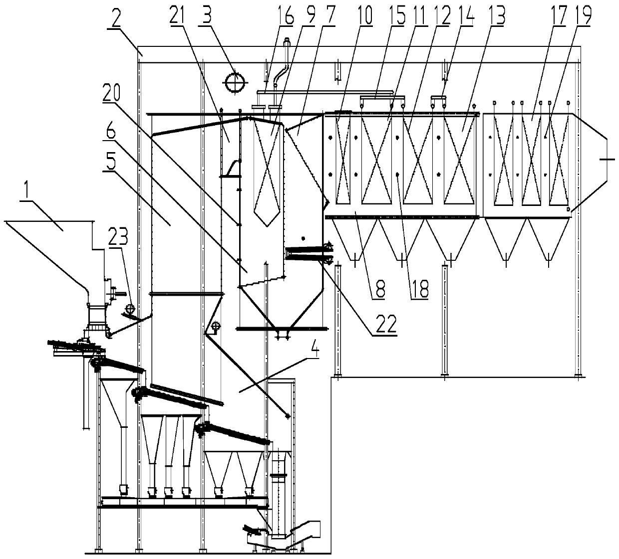 High-temperature and high-pressure garbage incineration horizontal boiler