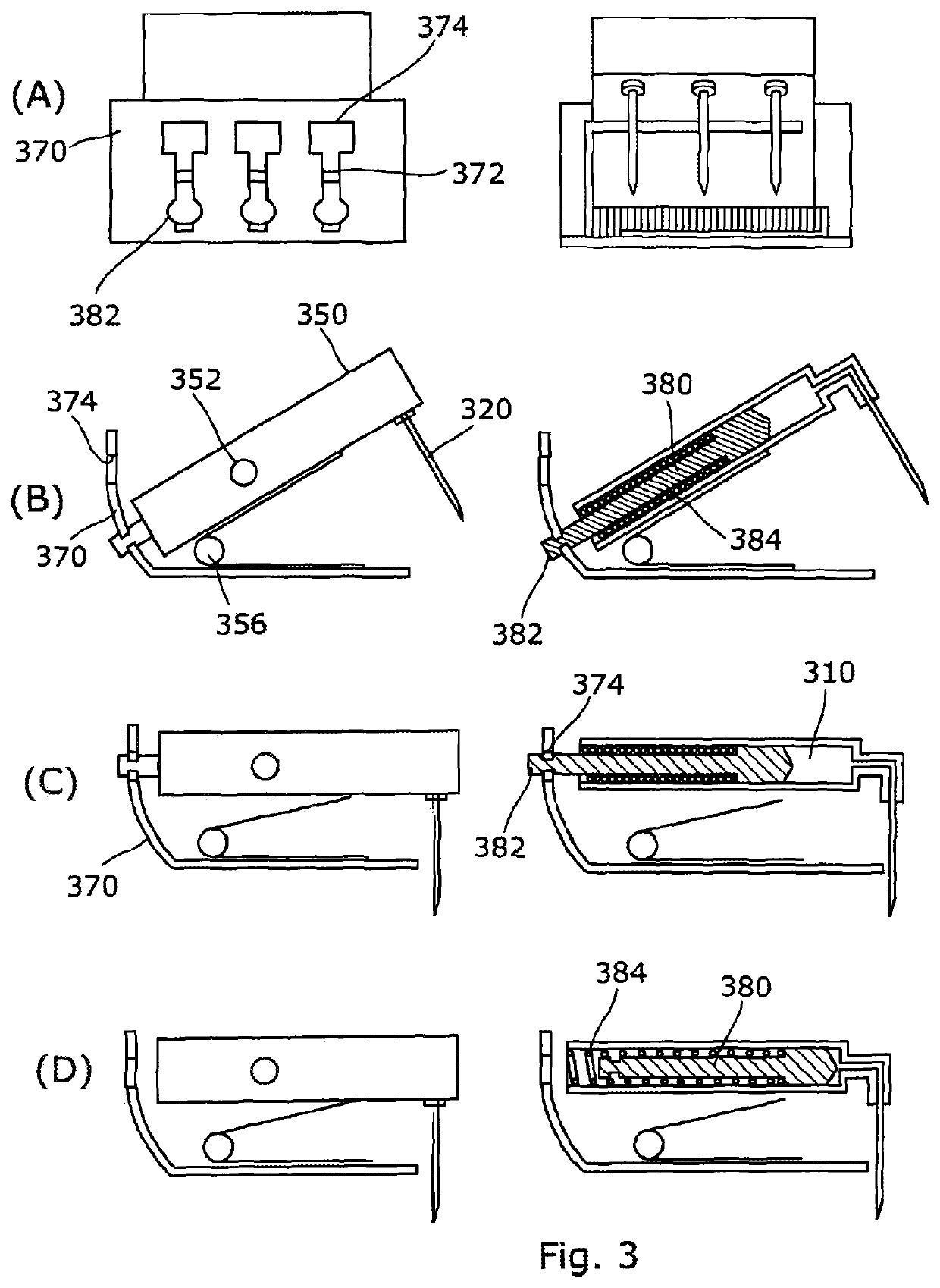 Spring driven injector apparatus with needle insertion