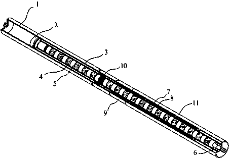 Gas spring device driven by linear motor