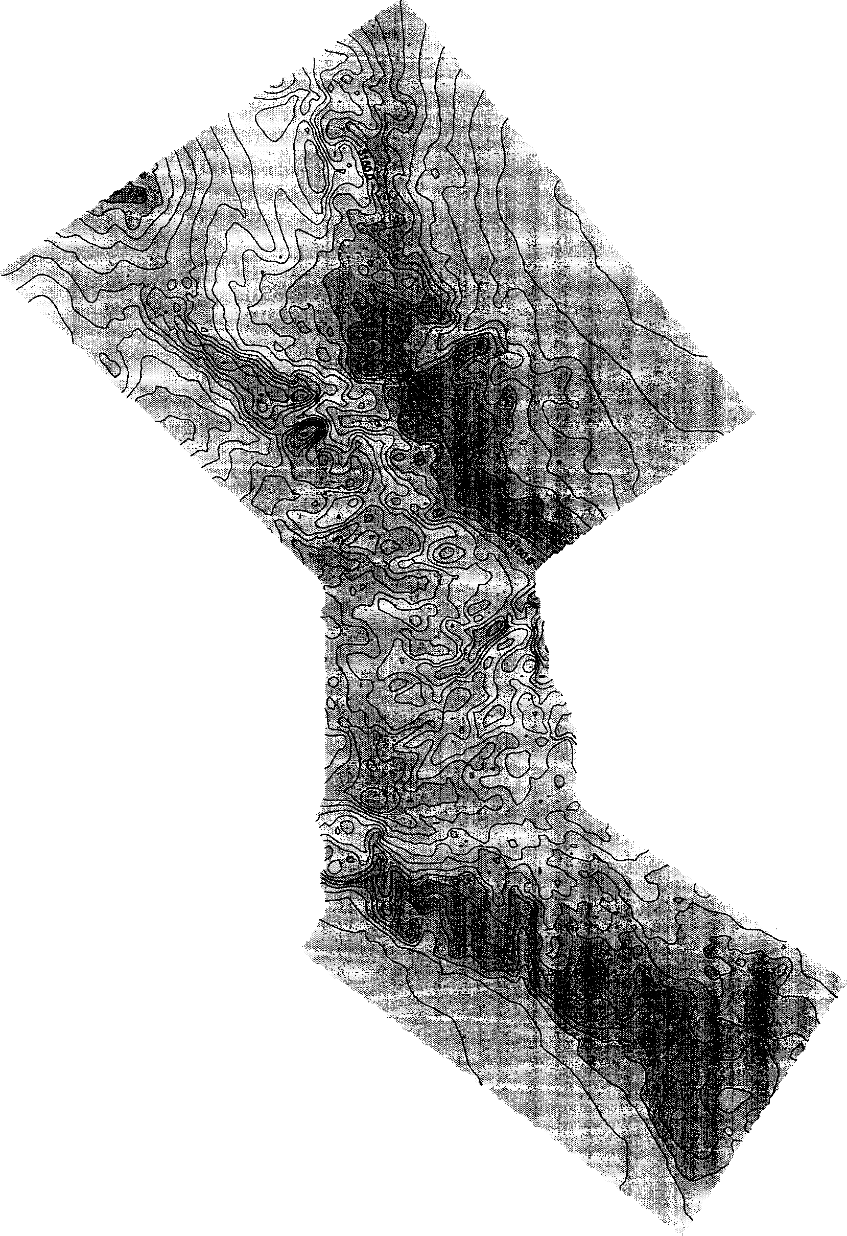 Method for processing varying density terrain correction by heavy prospecting data