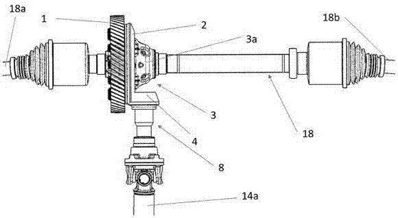 Compact vehicle drive train