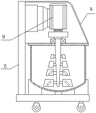 A vertical mortar mixer