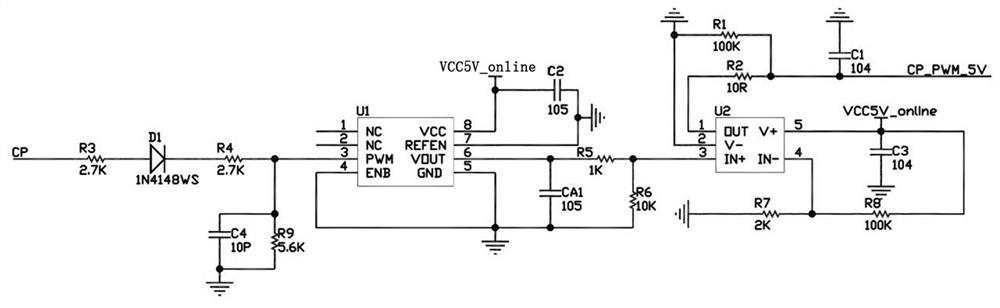 AC charging CP signal wake-up and sleep circuit for electric vehicle