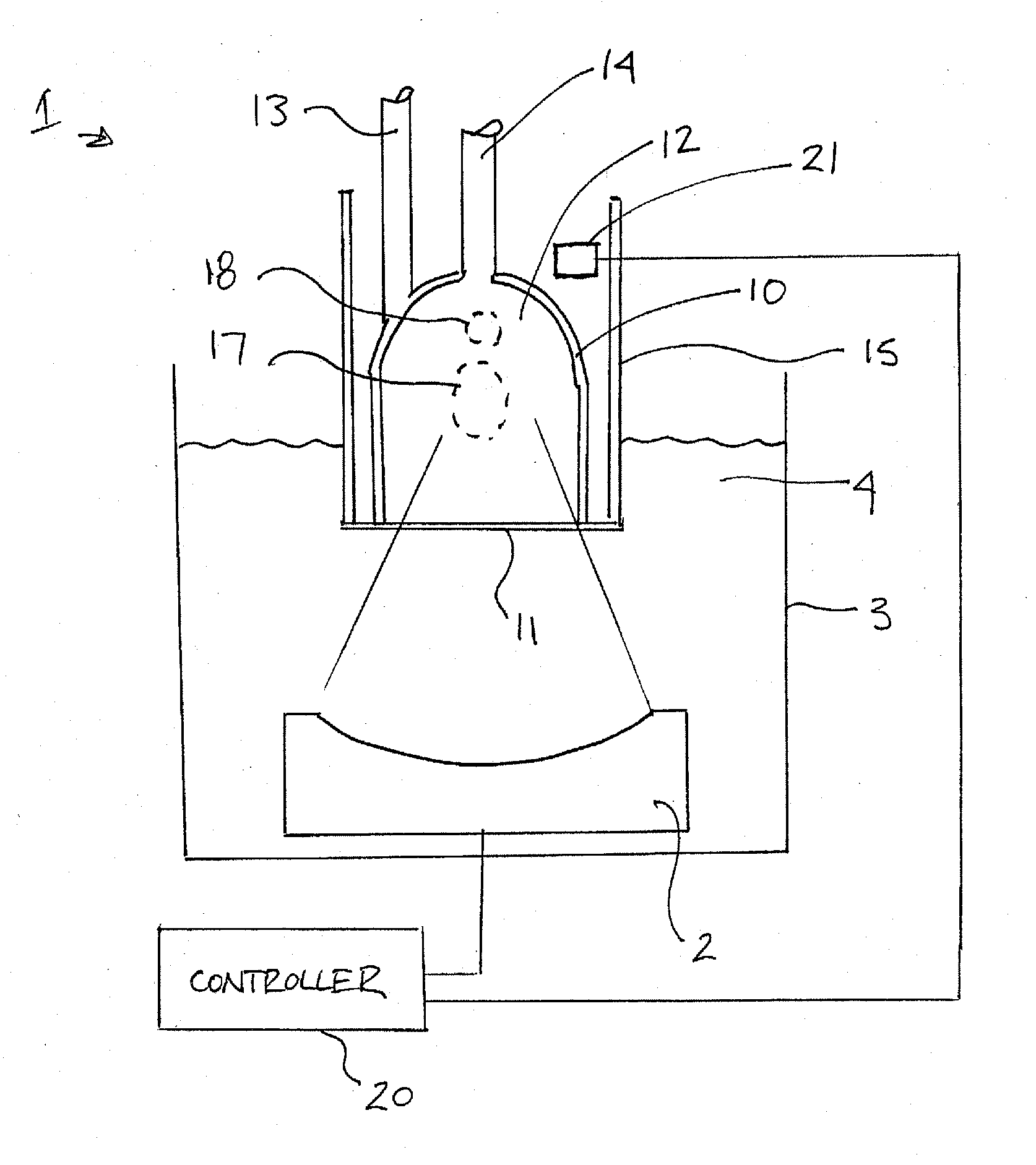 Acoustic treatment vessel and method for acoustic treatment