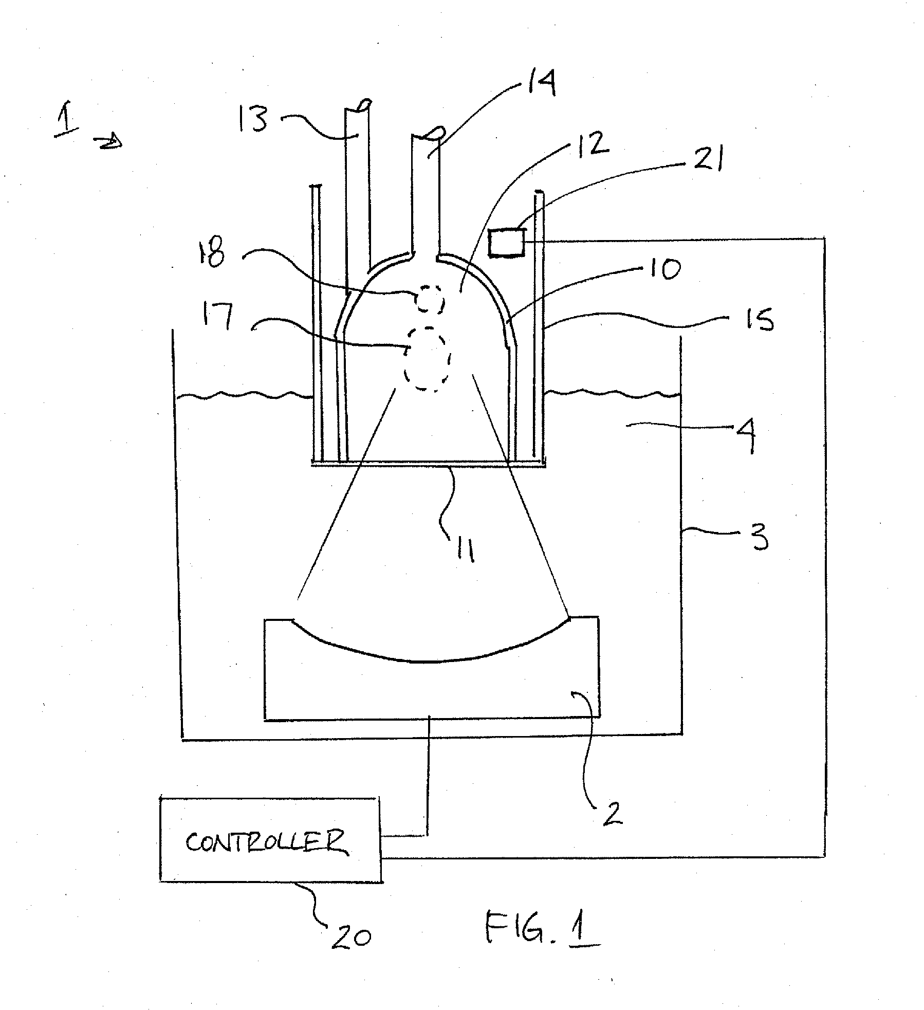 Acoustic treatment vessel and method for acoustic treatment