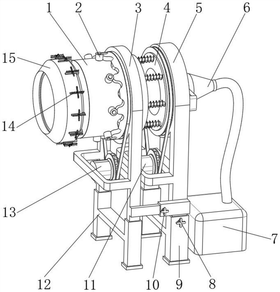 Concrete stirring tank outlet inner wall cleaning device and use method thereof