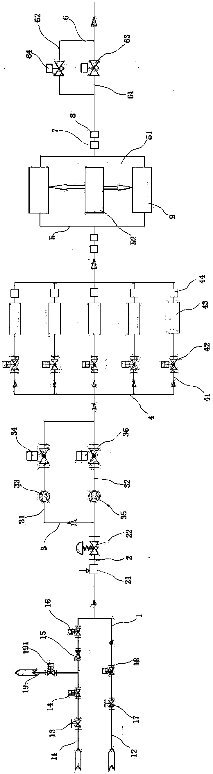 Test device for large-flow performance of electrically adjusted valve, and test method of test device