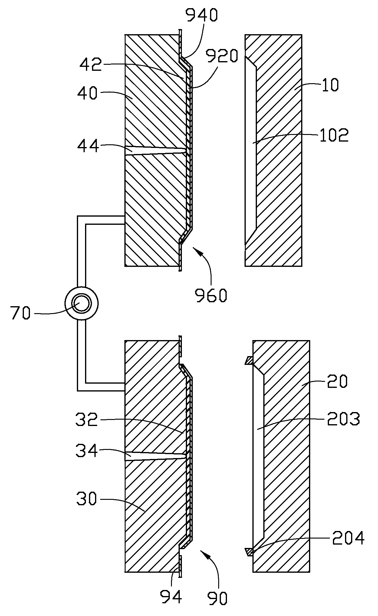 Injection mold and method for making a housing using the injection mold