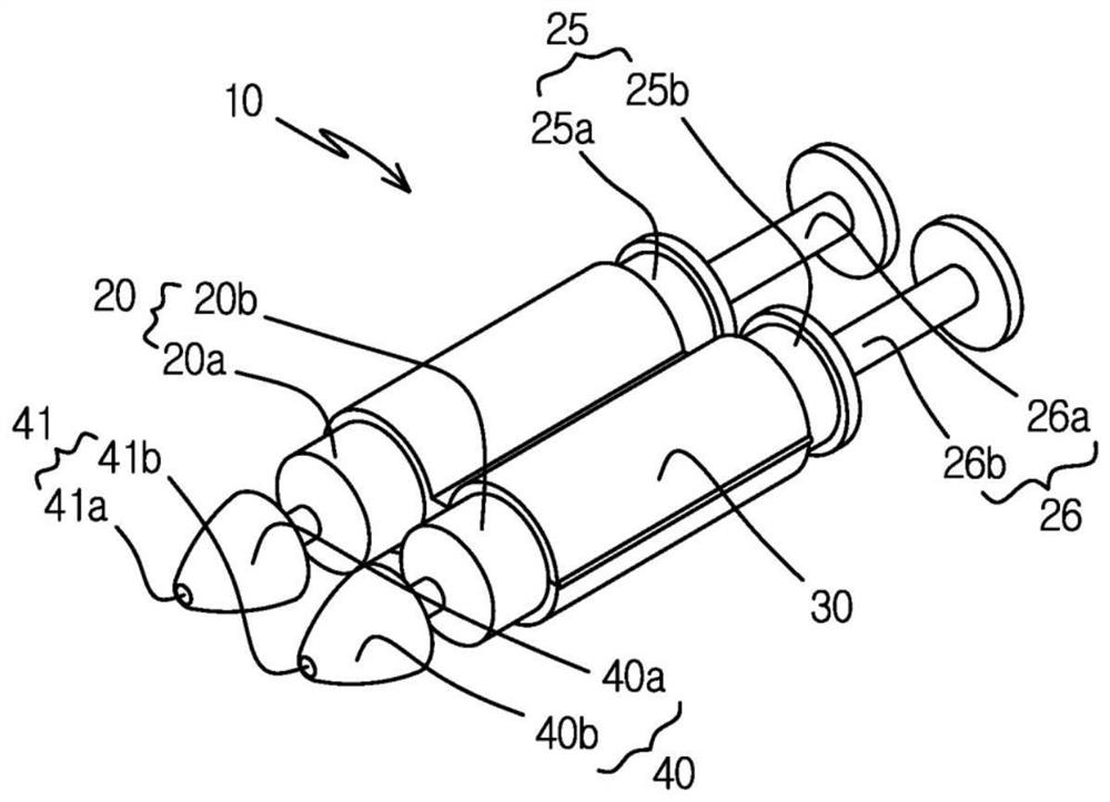 Double-body drug delivery device with paranasal sinus mucus removal function