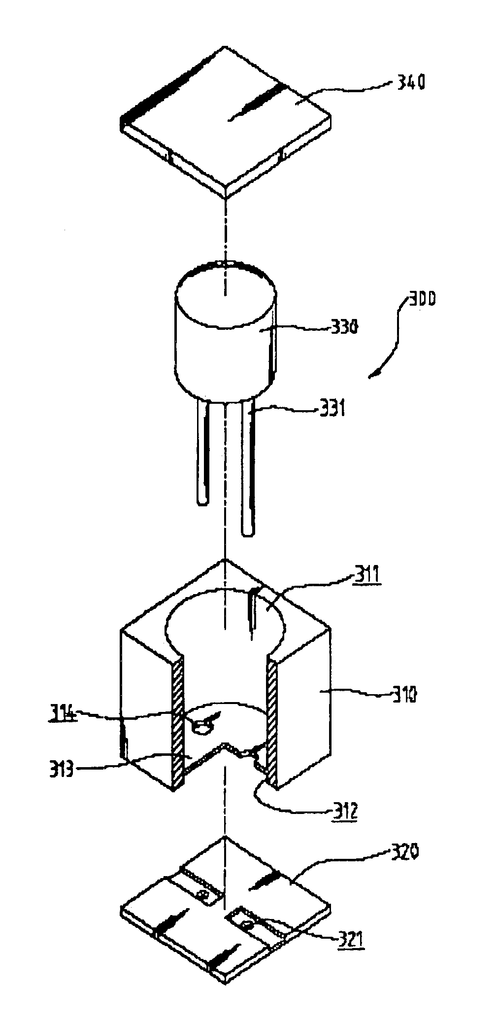 Structure of chip type electrolytic capacitor