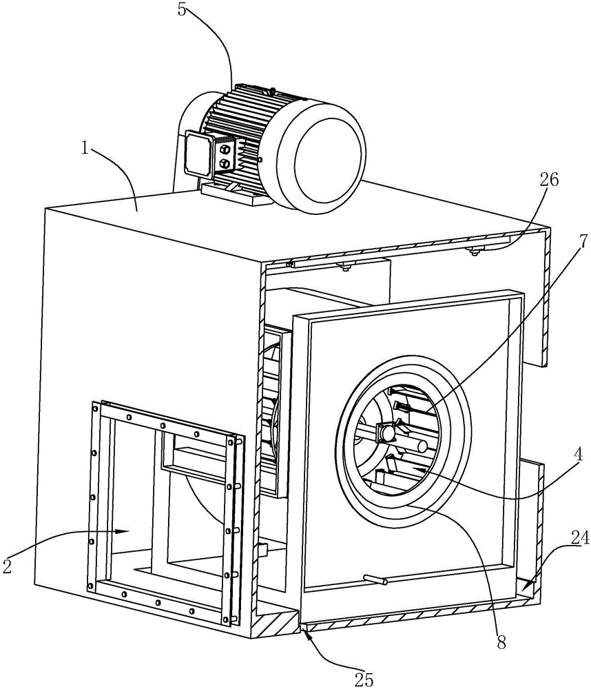 Cabinet-type self-cleaning draught fan