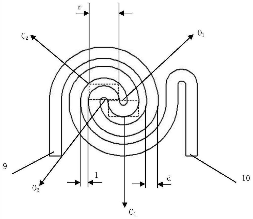 A double-d-type optical fiber weak magnetic field sensor with a double helix structure and its manufacturing method