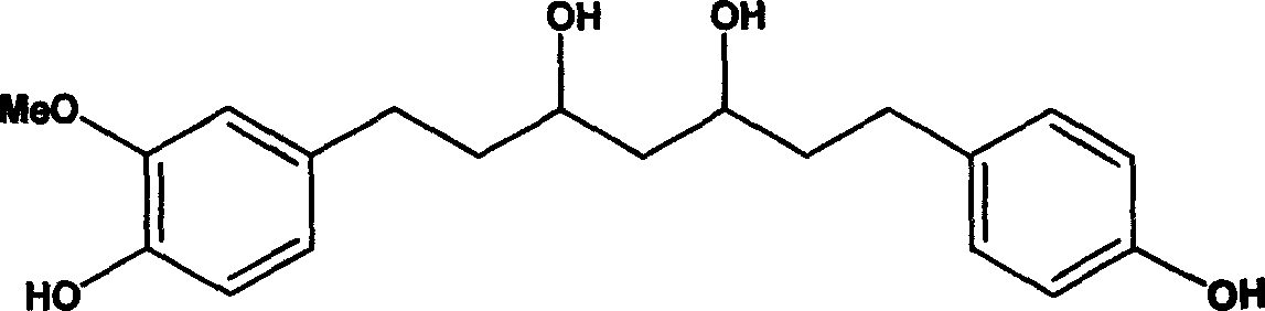 Use of -(4-hydroxy-3-methoxyphenyl)-7-(4- hydroxyphenyl)-3,5-dihydroxy heptane