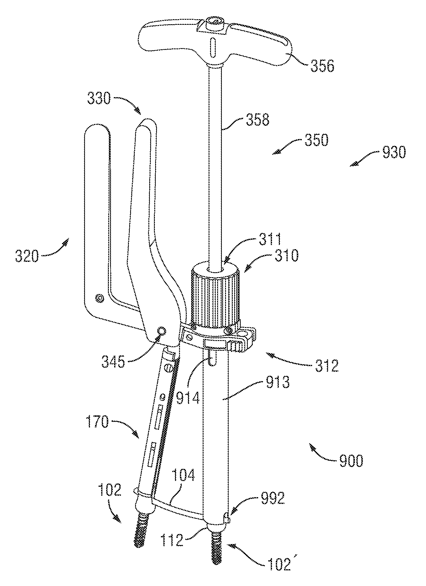 Surgical instrument with integrated compression and distraction mechanisms