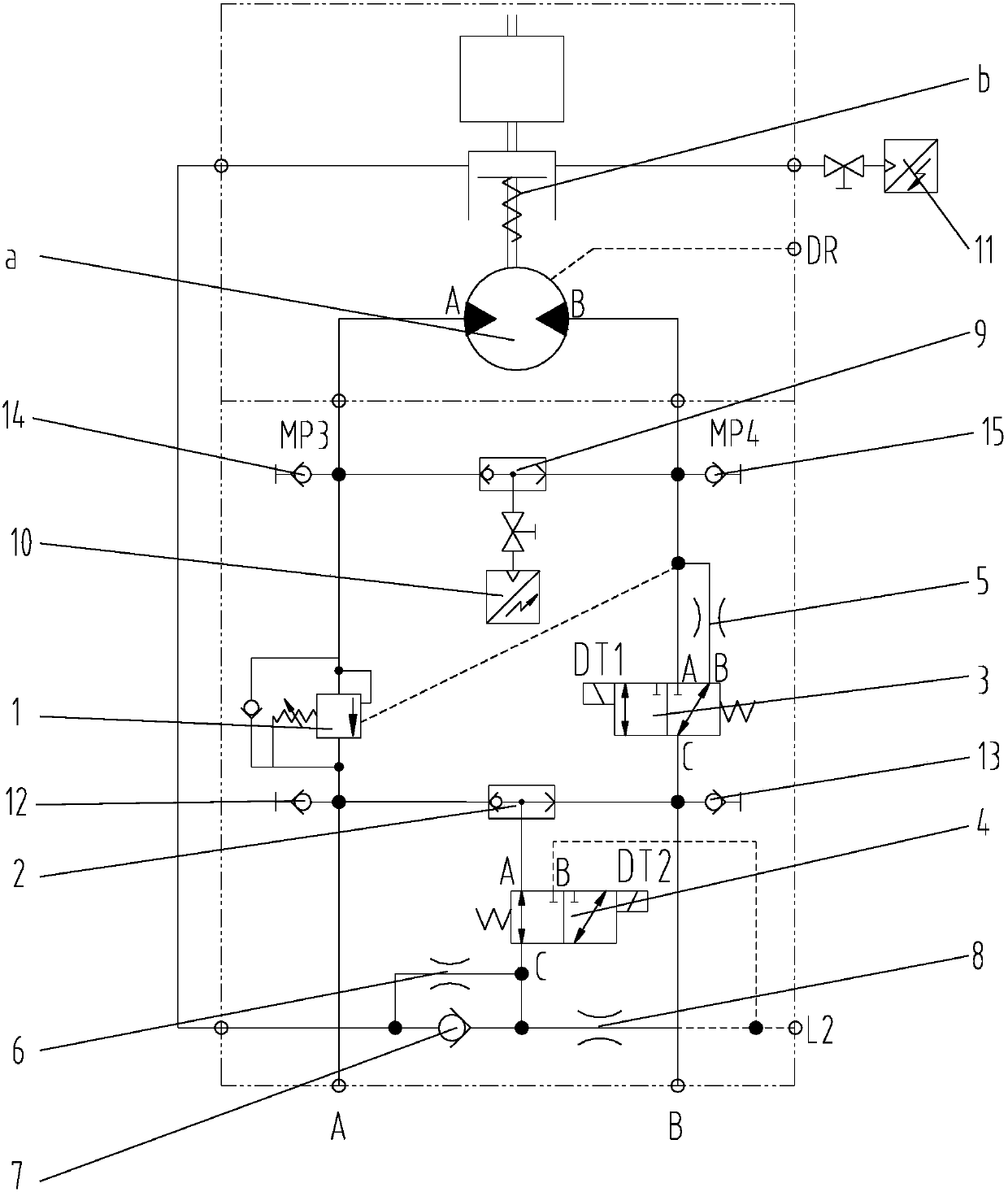 A lifting hydraulic system