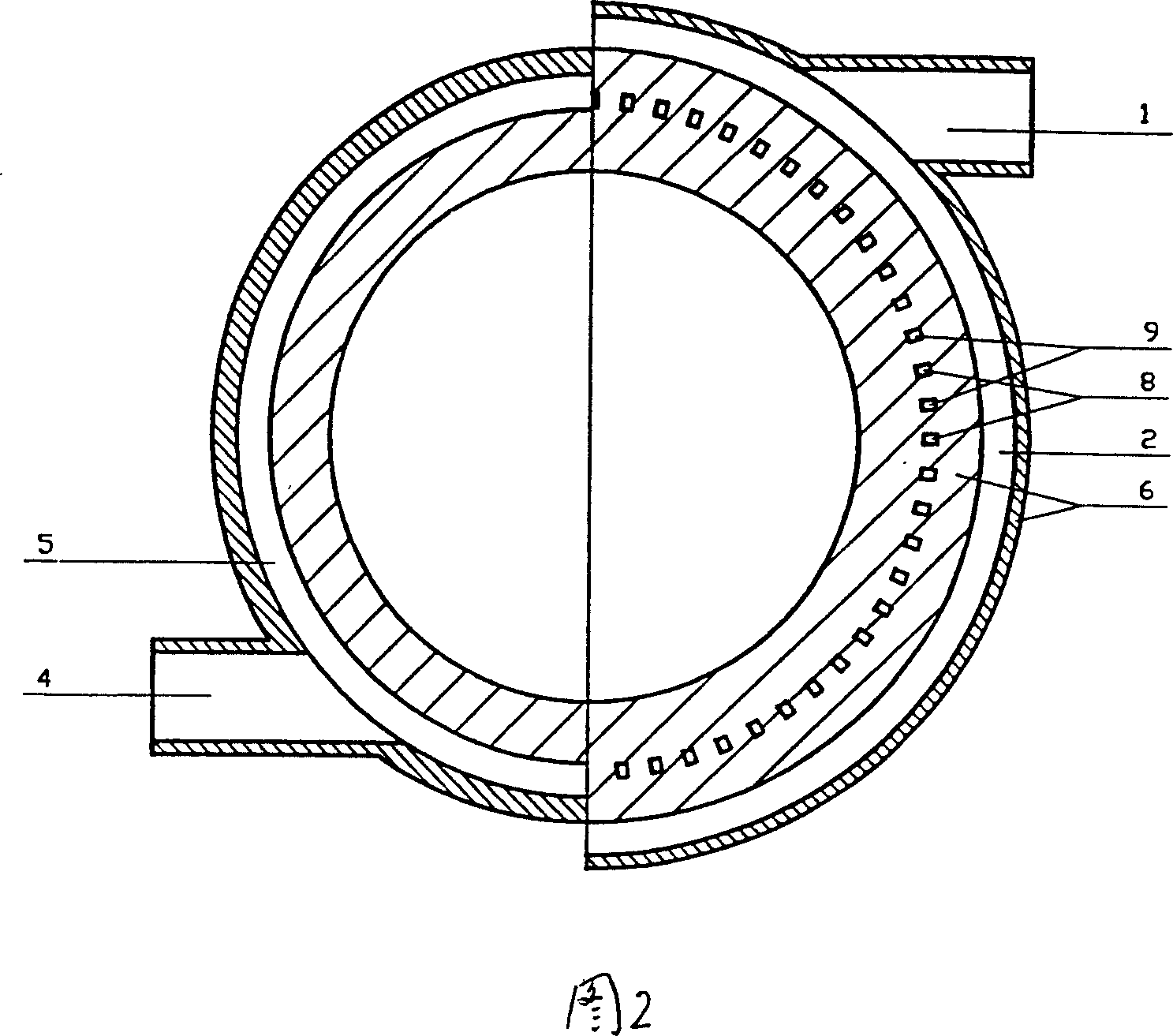 Ceramic burner with round arrangement vertical upward nozzle