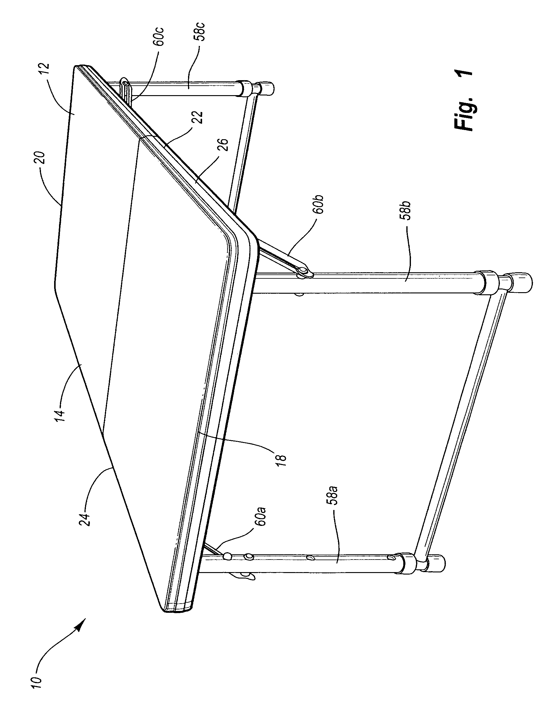 Retainer for securing a table in a folded position