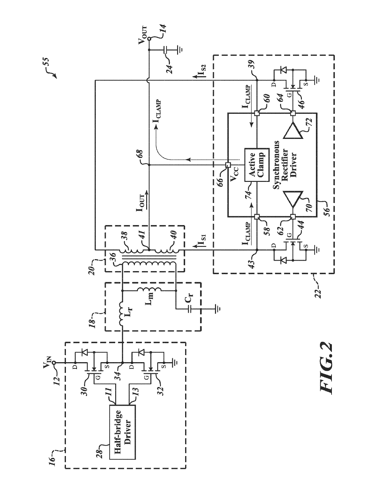 Synchronous rectifier gate driver with active clamp