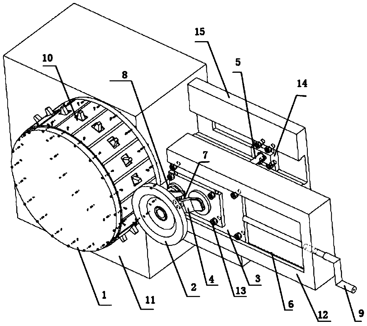 Road Wheel Test Device with Elastic Damping Elements and Induced Tooth Curved Base