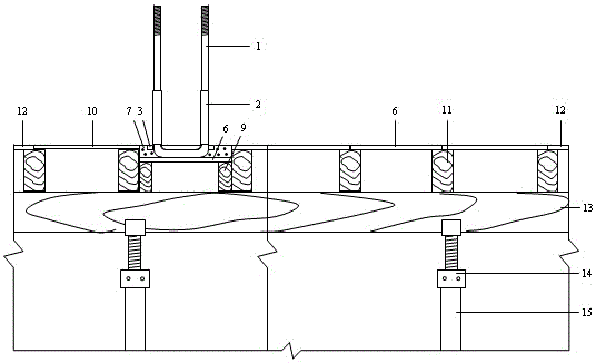 Construction and implementation method of a tool-type anchorage end of a cantilevered external scaffold steel beam