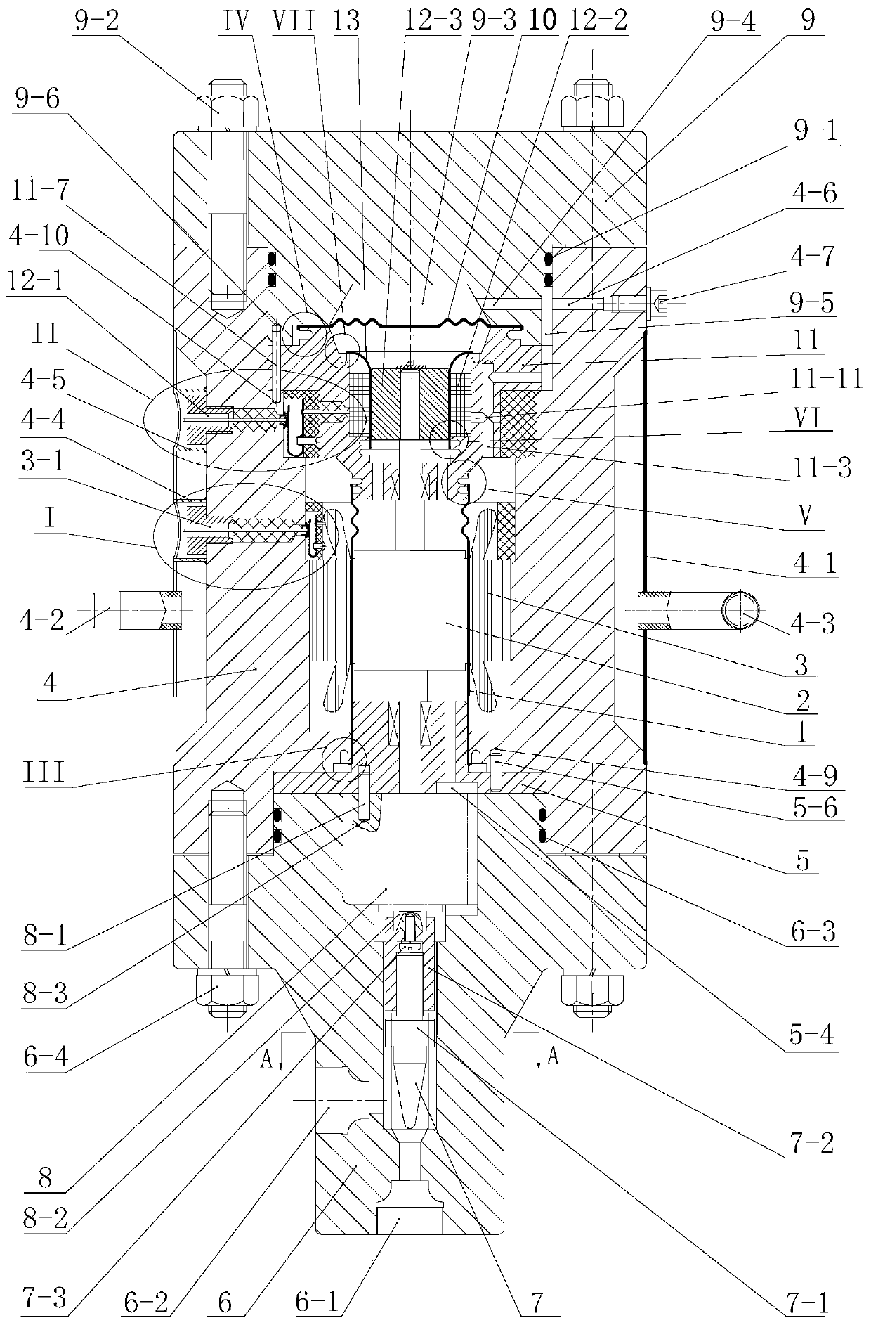 A high-pressure ultra-high pressure shielded electric control valve