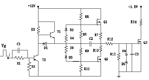 High-speed large-current power field-effect transistor driving circuit