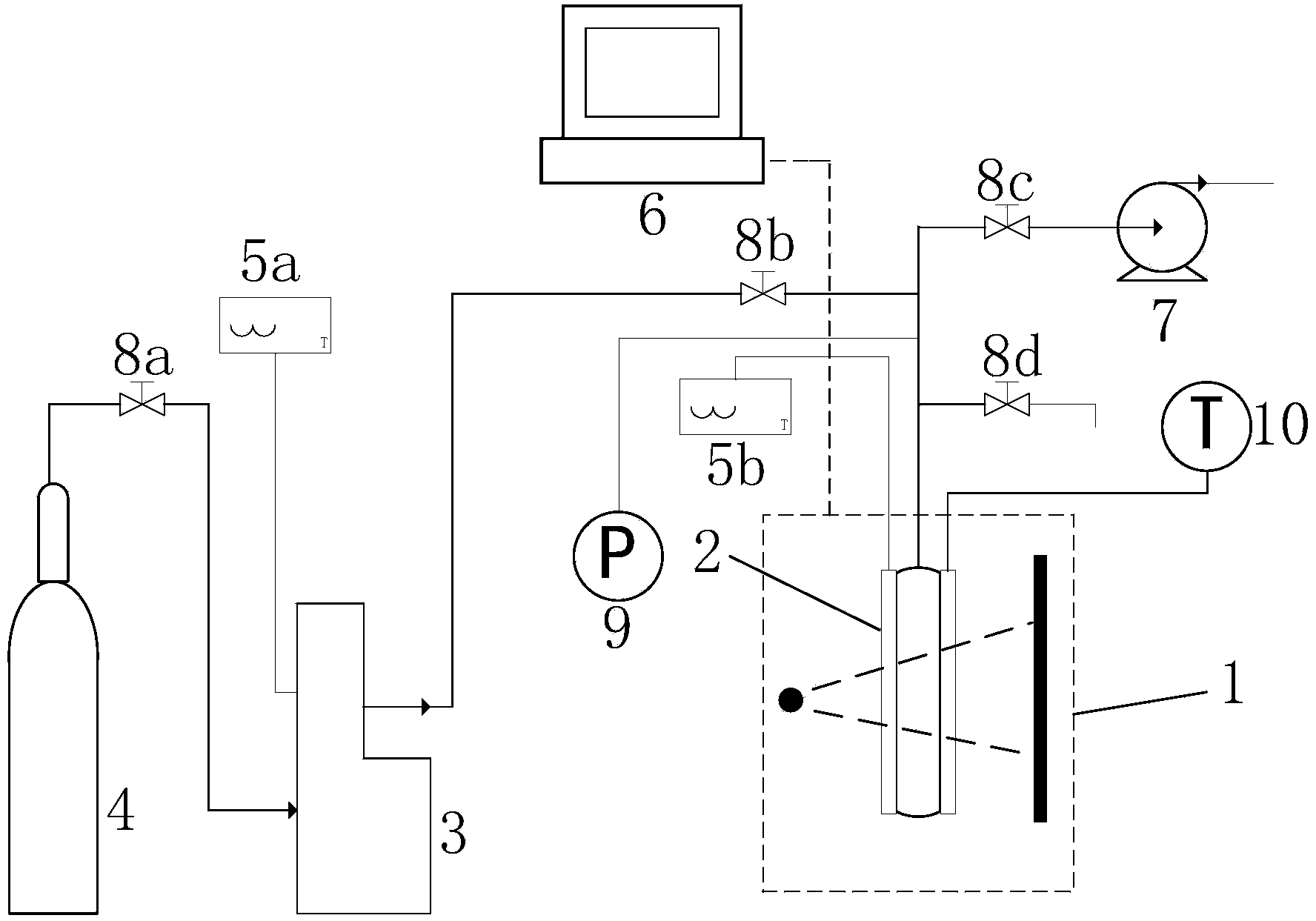Device and method for measuring diffusion coefficient of carbon dioxide in porous medium by applying CT (computed tomography)