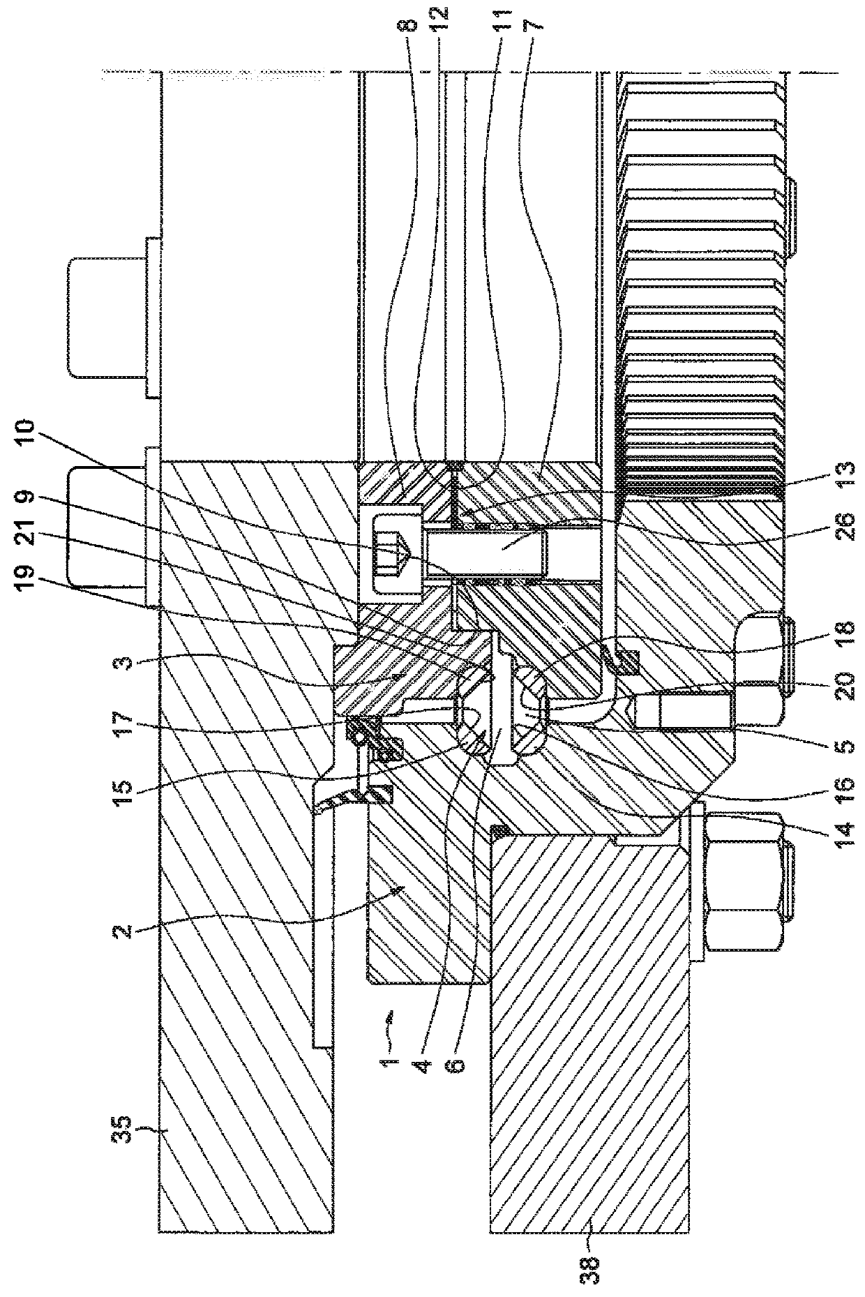 Bearing having a shim between two ring parts