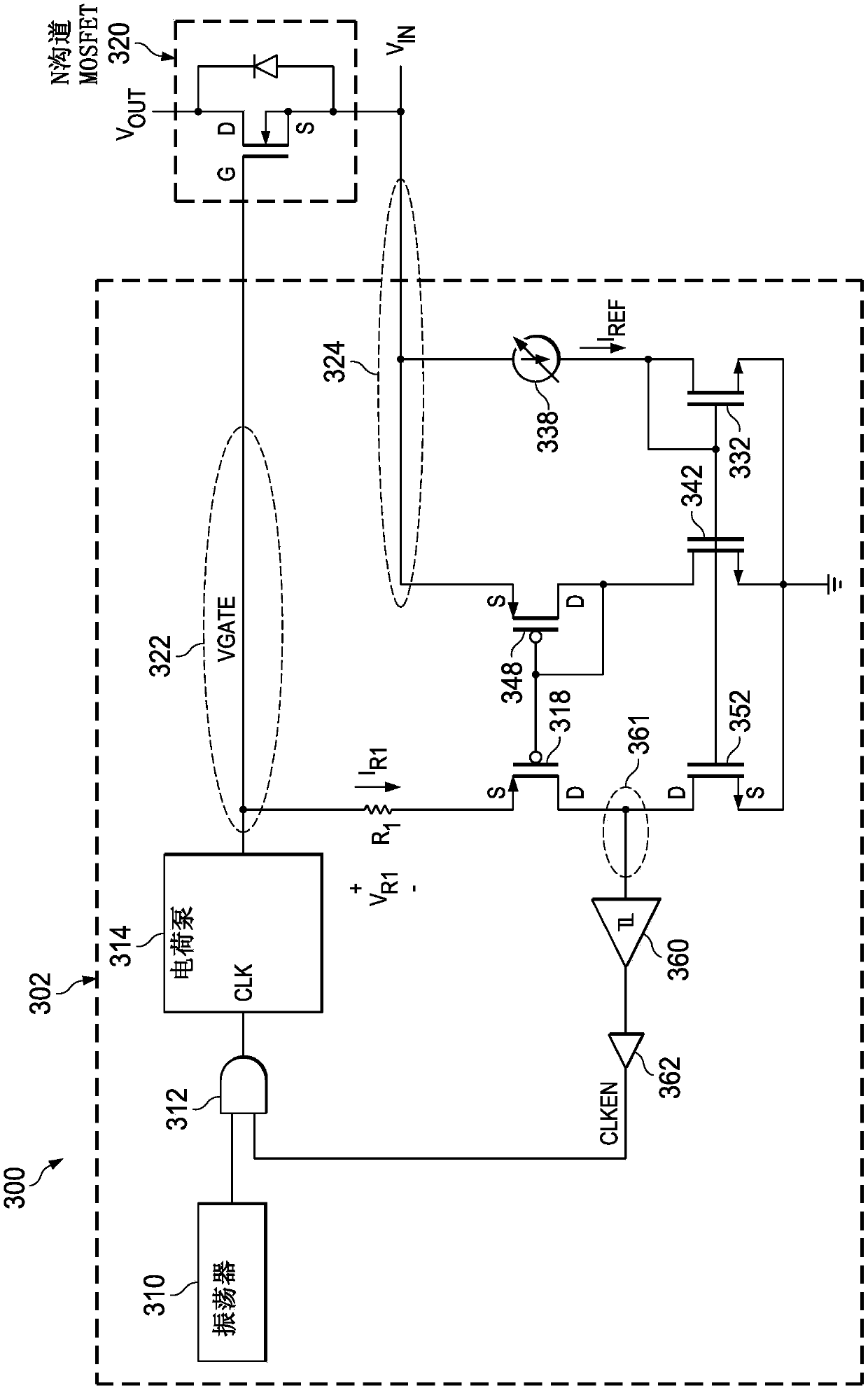 Methods and apparatus for a configurable high-side nmos gate control with improved gate to source voltage regulation