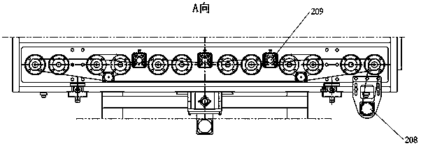 Substrate frame conveying device in vacuum chamber of vacuum coating machine