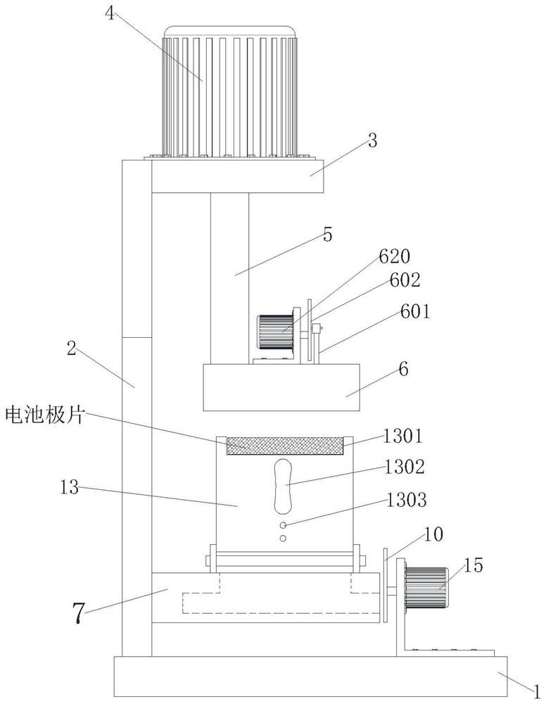 Battery pole piece forming processing equipment and processing method