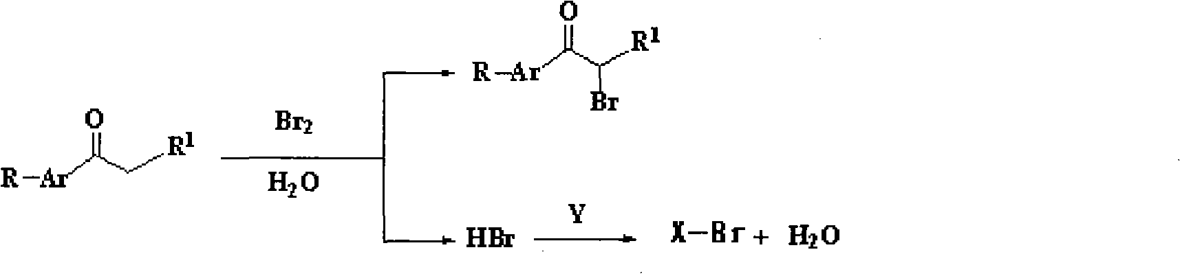 Method for synthesizing alpha-bromoketone and coproducing bromohydrocarbon