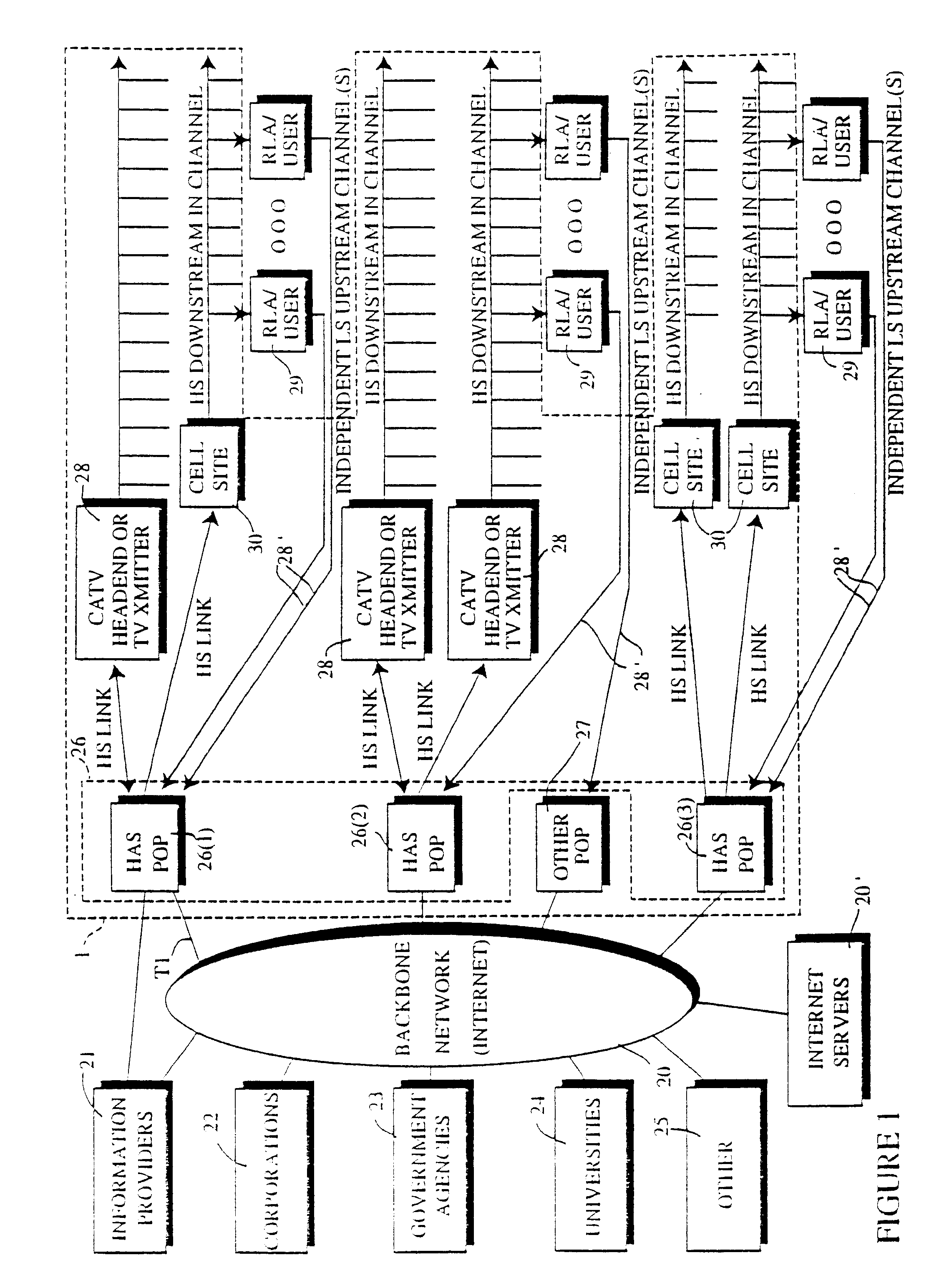 Hybrid access system employing data acknowledgement suppression