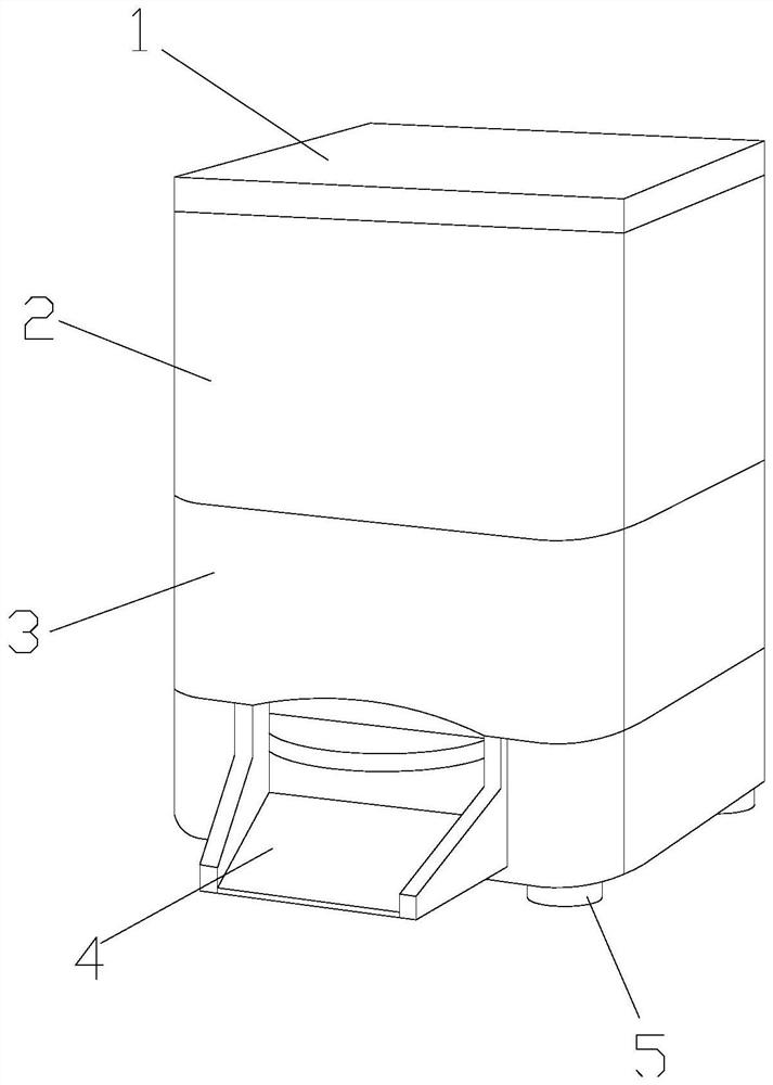 An automatic bait feeding machine for fish ponds with centrifugal uniform discharge