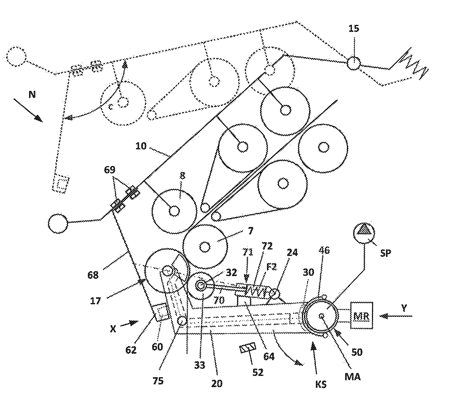 Spinning machine having a compaction device