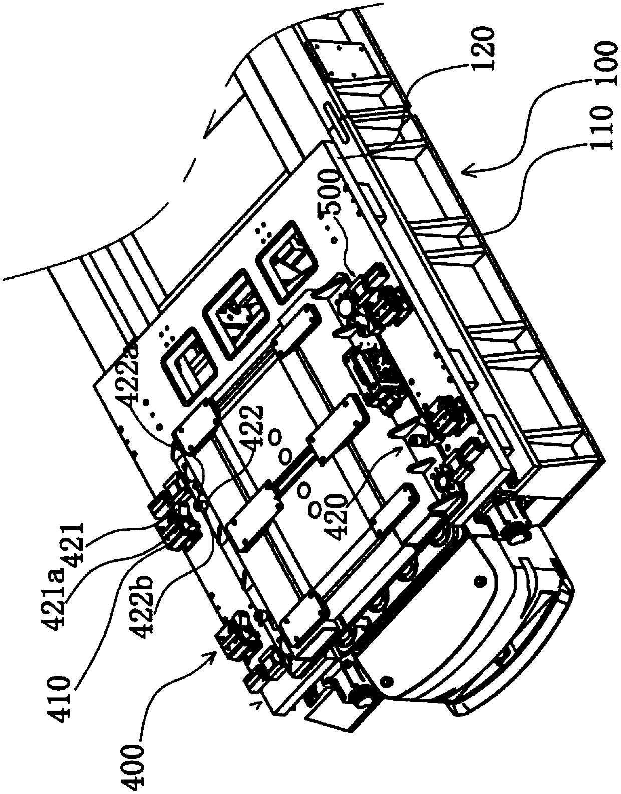 Automatic positioning and pressing device for automobile parts