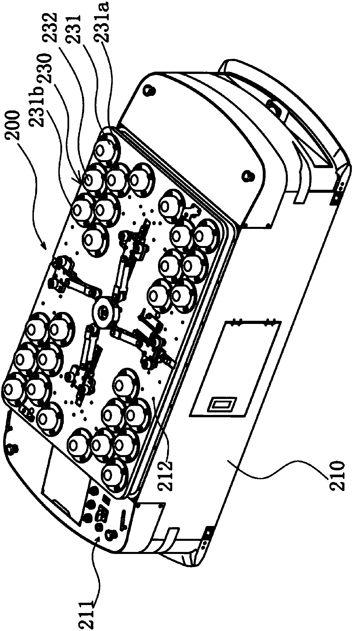 Automatic positioning and pressing device for automobile parts