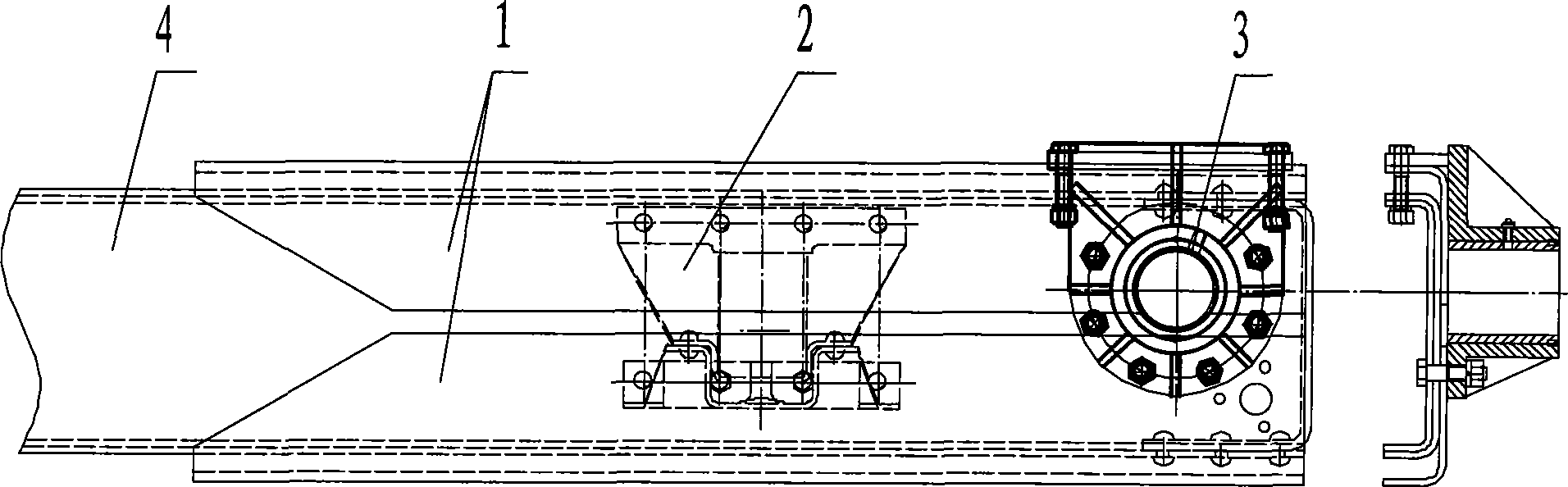 Self-discharging vehicle chassis assembly without sub frame